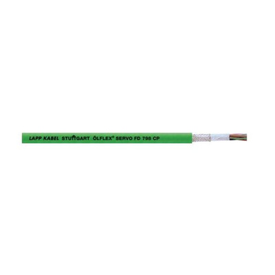Lapp ÖLFLEX SERVO FD Control Cable, 12 Cores, 0.22 mm², CY, Screened, 50m, Green PUR Sheath, 24 AWG