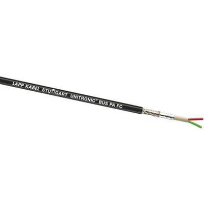 Lapp UNITRONIC BUS PA FC Data Cable, 2 Cores, 1 mm², Screened, 50m, Black/Blue PVC Sheath, 17 AWG