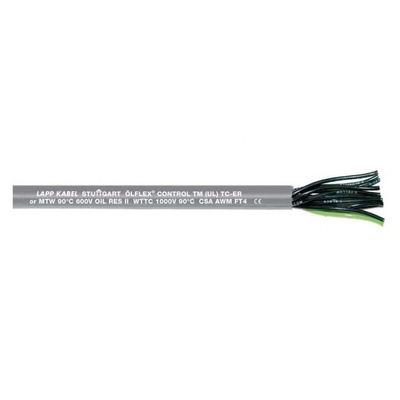 Lapp ÖLFLEX CONTROL TM Control Cable, 3 Cores, 1.5 mm², YY, Unscreened, 50m, Grey PVC Sheath, 15 AWG