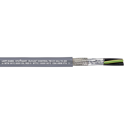 Lapp ÖLFLEX CONTROL TM CY Control Cable, 4 Cores, 10 mm², CY, Screened, 50m, Grey, 7 AWG