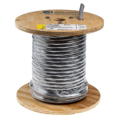 Alpha Wire Alpha Essentials Control Cable, 40 Cores, 0.35 mm², Unscreened, 30m, Grey PVC Sheath, 22 AWG