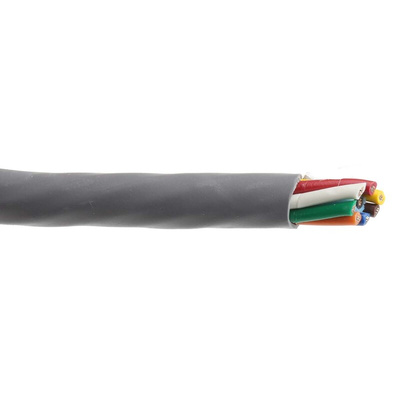 Alpha Wire Alpha Essentials Control Cable, 8 Cores, 0.56 mm², Unscreened, 30m, Grey PVC Sheath, 20 AWG