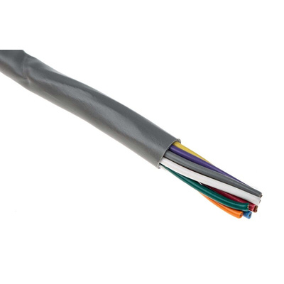 Alpha Wire Alpha Essentials Control Cable, 10 Cores, 0.56 mm², Unscreened, 30m, Grey PVC Sheath, 20 AWG