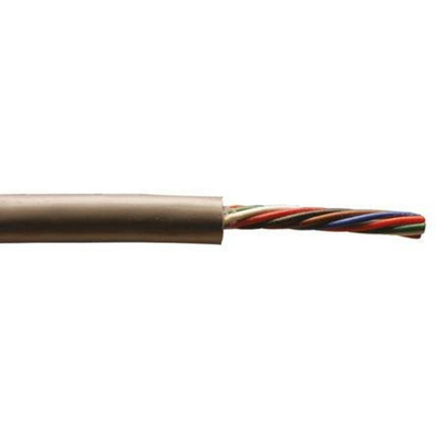 Alpha Wire Alpha Essentials Control Cable, 10 Cores, 0.81 mm², Unscreened, 30m, Grey PVC Sheath, 18 AWG