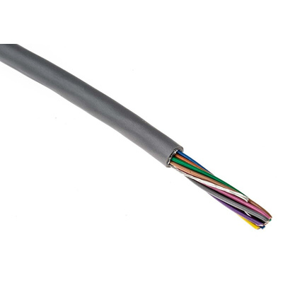 Alpha Wire Alpha Essentials Control Cable, 12 Cores, 0.23 mm², Screened, 30m, Grey PVC Sheath, 24 AWG
