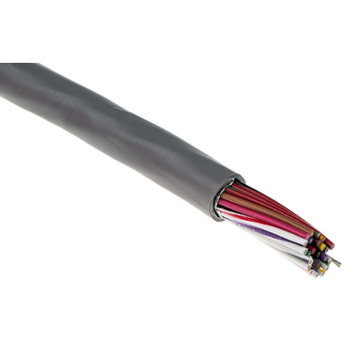 Alpha Wire Alpha Essentials Control Cable, 12 Cores, 0.35 mm², Screened, 30m, Grey PVC Sheath, 22 AWG