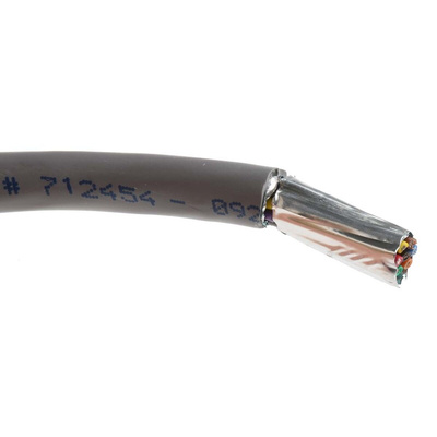 Alpha Wire Alpha Essentials Control Cable, 10 Cores, 0.35 mm², Screened, 30m, Grey PVC Sheath, 22 AWG