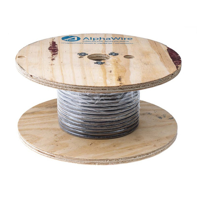 Alpha Wire Alpha Essentials Control Cable, 8 Cores, 0.35 mm², Screened, 30m, Grey PVC Sheath, 22 AWG
