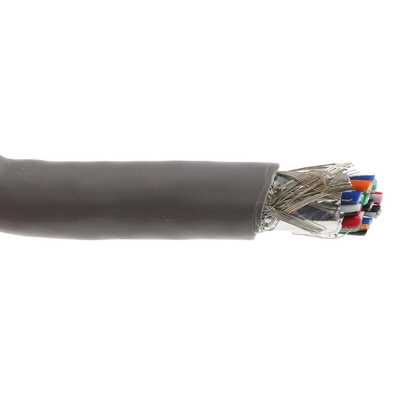 Alpha Wire Alpha Essentials Control Cable, 15 Cores, 0.35 mm², Screened, 30m, Grey PVC Sheath, 22 AWG