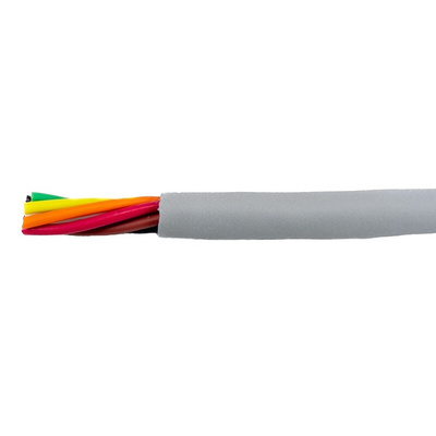 Alpha Wire EcoCable Mini Control Cable, 6 Cores, 0.09 mm², ECO, Unscreened, 30m, Grey mPPE Sheath, 28 AWG