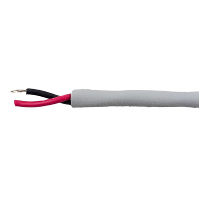 Alpha Wire EcoCable Mini Control Cable, 2 Cores, 0.24 mm², ECO, Unscreened, 30m, Grey mPPE Sheath, 24 AWG