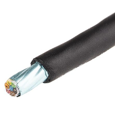 Alpha Wire Xtra-Guard 2 Control Cable, 6 Cores, 0.35 mm², Screened, 30m, Black PUR Sheath, 22 AWG