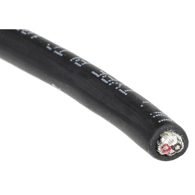 Alpha Wire Xtra-Guard 4 Control Cable, 3 Cores, 0.35 mm², Screened, 30m, Black TPE Sheath, 22 AWG