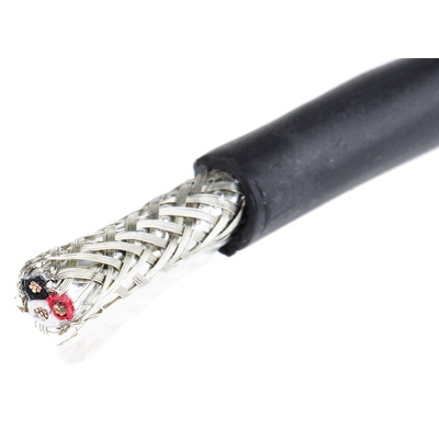 Alpha Wire Xtra-Guard 4 Control Cable, 3 Cores, 0.35 mm², Screened, 30m, Black TPE Sheath, 22 AWG