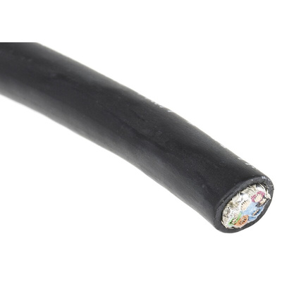 Alpha Wire Xtra-Guard 4 Control Cable, 6 Cores, 0.81 mm², ECO, Screened, 30m, Black TPE Sheath, 18 AWG