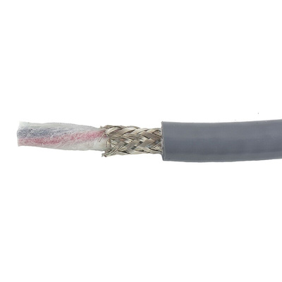 Alpha Wire EcoFlex PUR Control Cable, 4 Cores, 0.78 mm², ECO, Screened, 30m, Grey PUR Sheath, 18 AWG