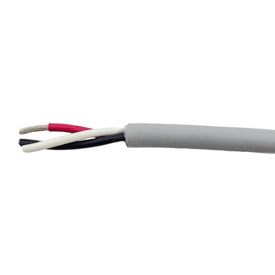Alpha Wire EcoCable Mini Control Cable, 3 Cores, 0.15 mm², ECO, Unscreened, 305m, Grey mPPE Sheath, 26 AWG