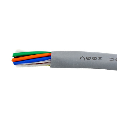 Alpha Wire EcoCable Mini Control Cable, 10 Cores, 0.15 mm², ECO, Unscreened, 30m, Grey mPPE Sheath, 26 AWG