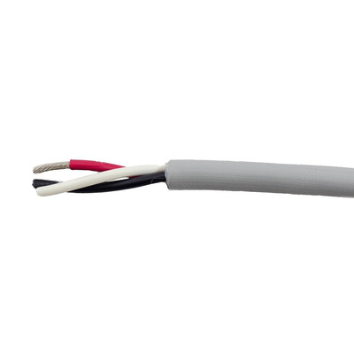 Alpha Wire EcoCable Mini Control Cable, 3 Cores, 0.24 mm², ECO, Unscreened, 305m, Grey mPPE Sheath, 24 AWG