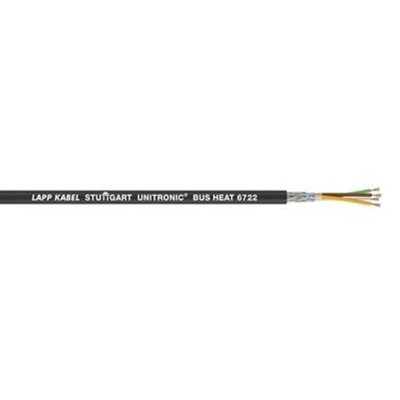 Lapp UNITRONIC BUS HEAT Data Cable, 4 Cores, 0.5 mm², Screened, 100m, Black PUR Sheath, 20 AWG