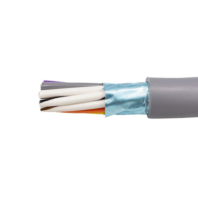 Alpha Wire Control Cable, 12 Cores, Screened, 305m, Grey PVC Sheath, 24 AWG