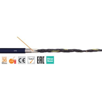 Igus chainflex CF10 Control Cable, 4 Cores, 1.5 mm², YY, Screened, 10m, Blue