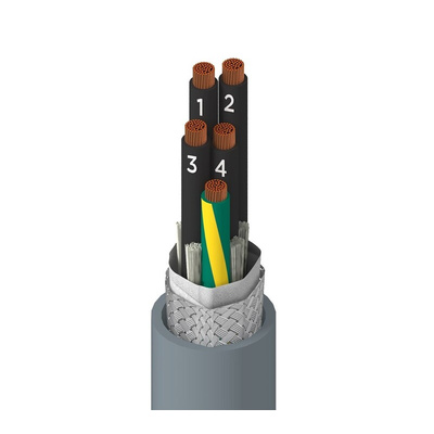 Alpha Wire Xtra-Guard Flex Multicore Industrial Cable, 5 Cores, Screened, 305m, Grey