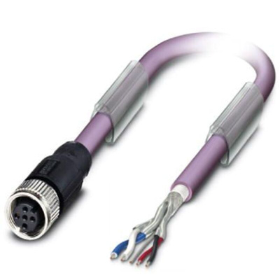 Phoenix Contact Control Cable, 5 Cores, 2x 0.25 mm², Screened, 15m, Purple