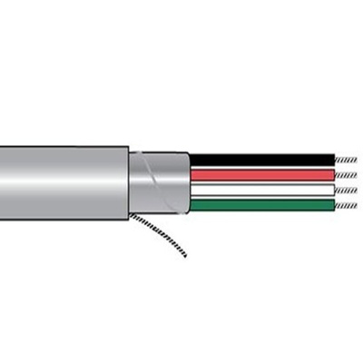 Alpha Wire 1216C Control Cable, 6 Cores, 0.25 mm², Screened, 500ft, Grey PVC Sheath, 24 AWG