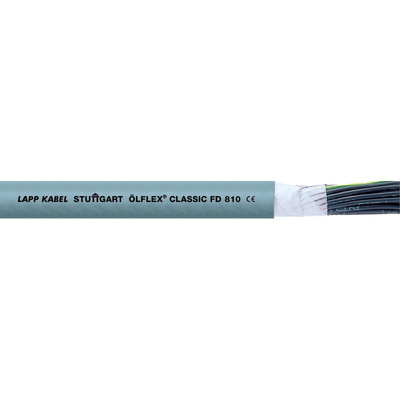 Lapp OLFLEX CLASSIC FD 810 Control Cable, 5 Cores, 0.75 mm², Unscreened, 50m, Silver Grey PVC Sheath, 19