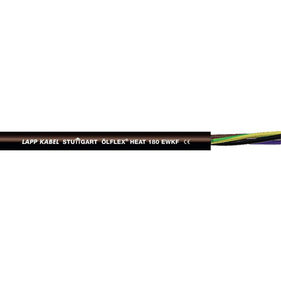Lapp OLFLEX HEAT 180 EWKF Control Cable, 2 Cores, 0.75 mm², Unscreened, 100m, Black Silicone Sheath, 18