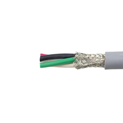 Alpha Wire EcoFlex Control Cable, 4 Cores, 1.32 mm², ECO, Screened, 30m, Grey mPPE Sheath, 16 AWG