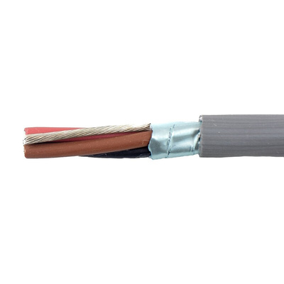 Alpha Wire EcoCable Control Cable, 3 Cores, 0.28 mm², ECO, Screened, 30m, Grey mPPE Sheath, 24 AWG