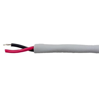 Alpha Wire EcoCable Mini Control Cable, 2 Cores, 0.15 mm², ECO, Unscreened, 30m, Grey mPPE Sheath, 26 AWG