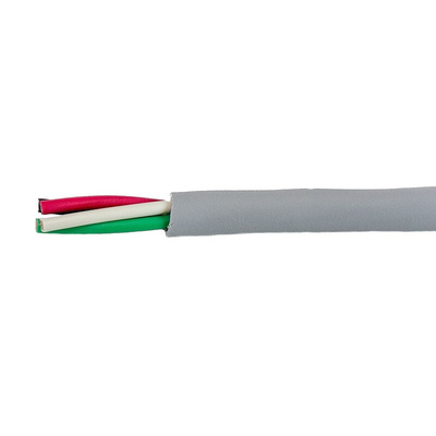 Alpha Wire EcoCable Mini Control Cable, 4 Cores, 0.15 mm², ECO, Unscreened, 30m, Grey mPPE Sheath, 26 AWG