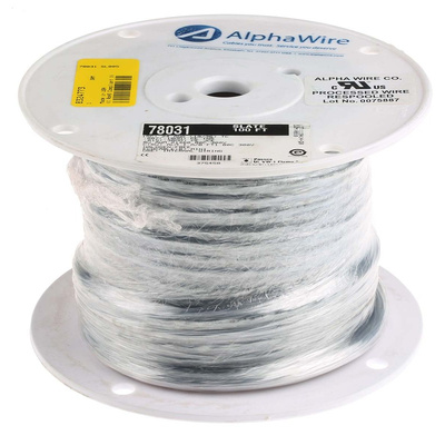 Alpha Wire EcoCable Mini Control Cable, 15 Cores, 0.24 mm², ECO, Unscreened, 30m, Grey mPPE Sheath, 24 AWG
