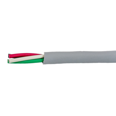 Alpha Wire EcoCable Mini Control Cable, 4 Cores, 0.38 mm², ECO, Unscreened, 30m, Grey mPPE Sheath, 22 AWG