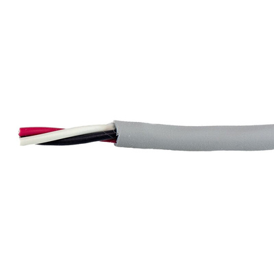 Alpha Wire EcoCable Mini Control Cable, 3 Cores, 0.09 mm², ECO, Screened, 30m, Grey mPPE Sheath, 28 AWG