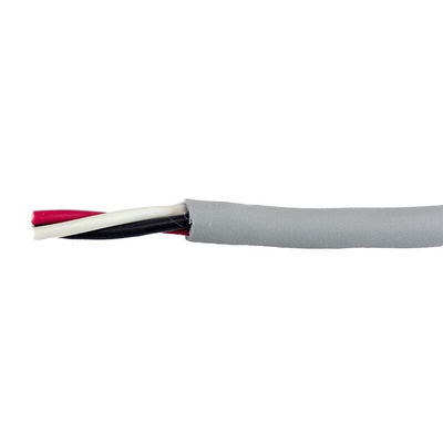 Alpha Wire EcoCable Mini Control Cable, 3 Cores, 0.15 mm², ECO, Screened, 30m, Grey mPPE Sheath, 26 AWG