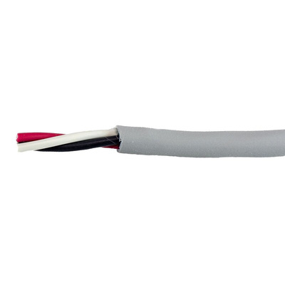 Alpha Wire EcoCable Mini Control Cable, 3 Cores, 0.24 mm², ECO, Screened, 30m, Grey mPPE Sheath, 24 AWG