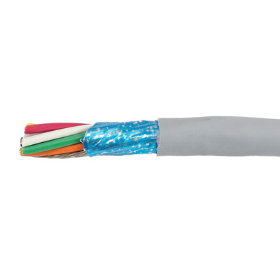 Alpha Wire EcoCable Mini Control Cable, 8 Cores, 0.24 mm², ECO, Screened, 30m, Grey mPPE Sheath, 24 AWG