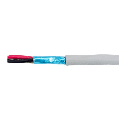 Alpha Wire EcoCable Mini Control Cable, 2 Cores, 0.61 mm², ECO, Screened, 30m, Grey mPPE Sheath, 20 AWG