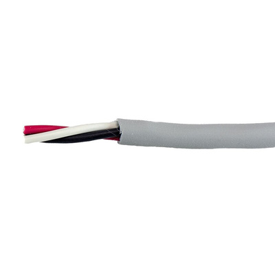 Alpha Wire EcoCable Mini Control Cable, 3 Cores, 0.61 mm², ECO, Screened, 30m, Grey mPPE Sheath, 20 AWG