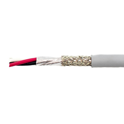 Alpha Wire EcoCable Mini Control Cable, 3 Cores, 0.61 mm², ECO, Screened, 30m, Grey mPPE Sheath, 20 AWG