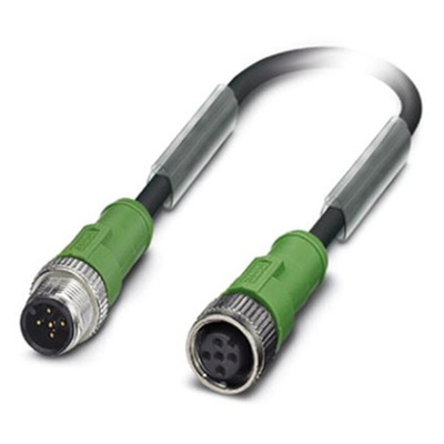 Phoenix Contact Sensor Actuator Cable, 5 Cores, 1.5m, Black/Grey PUR Sheath