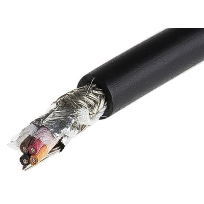 Alpha Wire Xtra-Guard 2 Control Cable, 4 Cores, 0.81 mm², Screened, 30m, Black PE Sheath, 18 AWG