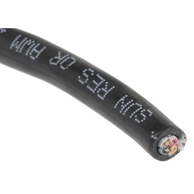 Alpha Wire Xtra-Guard 4 Control Cable, 4 Cores, 0.35 mm², Screened, 30m, Black TPE Sheath, 22 AWG
