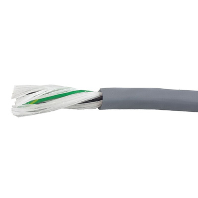 Alpha Wire EcoFlex PUR Control Cable, 3 Cores, 2 mm², ECO, Unscreened, 30m, Grey PUR Sheath, 14 AWG
