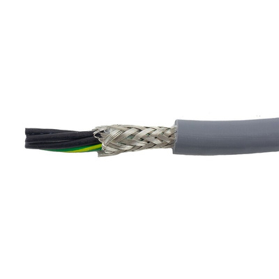 Alpha Wire EcoFlex PUR Control Cable, 5 Cores, 0.24 mm², ECO, Screened, 30m, Grey PUR Sheath, 24 AWG