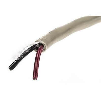 Alpha Wire Control Cable, 2 Cores, 0.5 mm², CY, Screened, 50m, Grey PVC Sheath